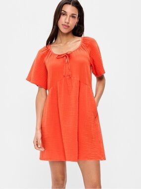 NWT Old Navy Crinkle Gauze Flutter Sleeve Mini Swing Dress